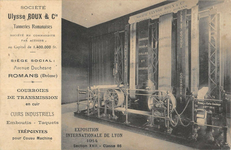 Carte postale ancienne Romans Societe Ulysse Roux Tanneries Romanaises