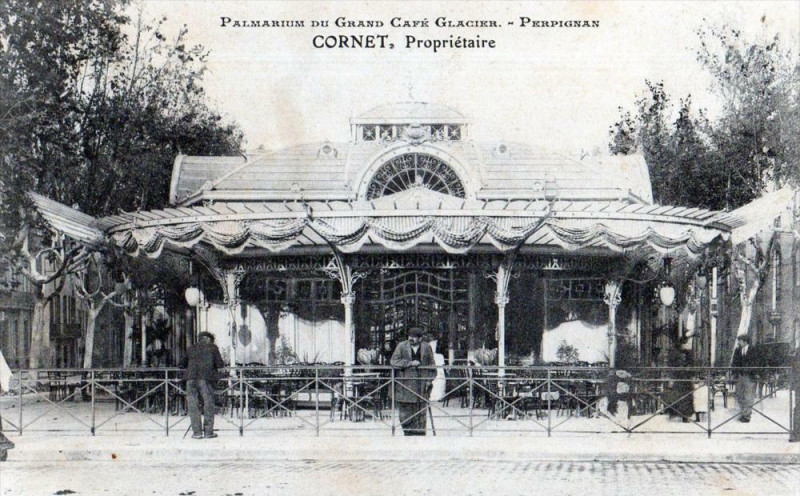 Carte postale ancienne Perpignan Palmarium Du Grand Cafe Cornet à Perpignan