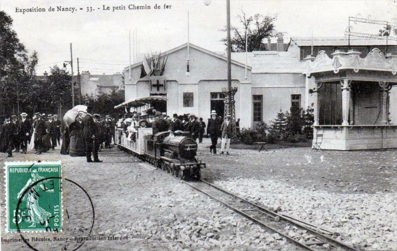 Carte postale ancienne Nancy Expo Le Petit Chemin De Fer ( Jolie Cpa Avec Le Petit Train Anime à Nancy