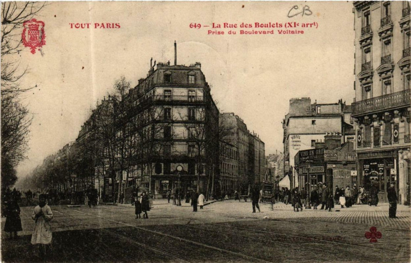 Carte postale ancienne Tout Paris 11e 649 Rue des Boulets. F. Fleury à Paris 11e