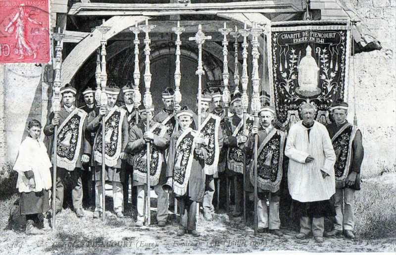 Carte postale ancienne Charite De Piencourt Juillet 1906 (Gros Plan à Piencourt