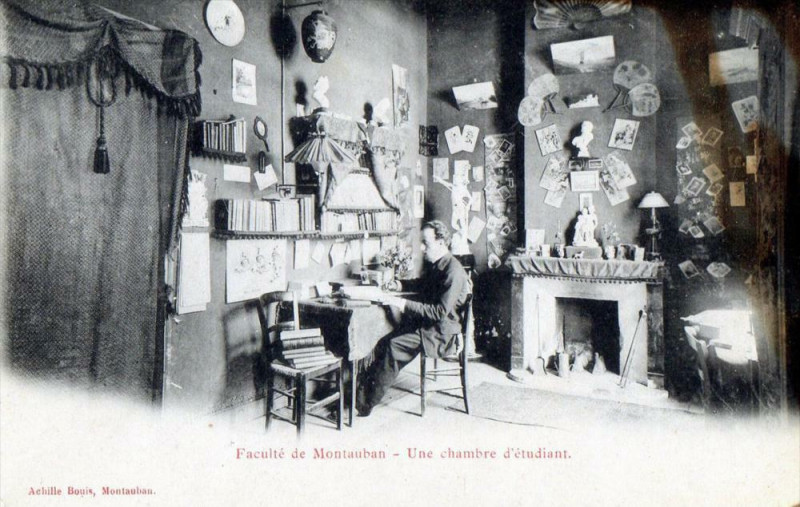 Carte postale ancienne Montauban Faculte De Medecine De Montauban Une Chambre D'Etudiant (dos no à Montauban