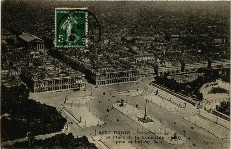 Carte postale ancienne Paris 8e - Panorama de la Place de la Concorde à Paris 8e