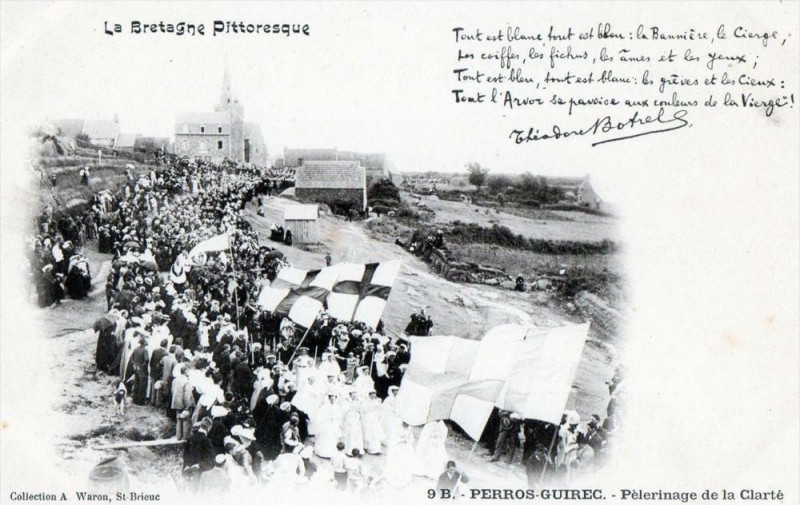 Carte postale ancienne Perros Guirec Pelerinage De La Clarte (dos non divisé) à Perros-Guirec