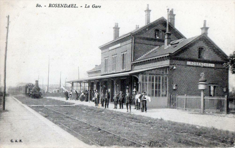 Carte postale ancienne Rosendael La Gare (Train Arrivant En Gare Animee