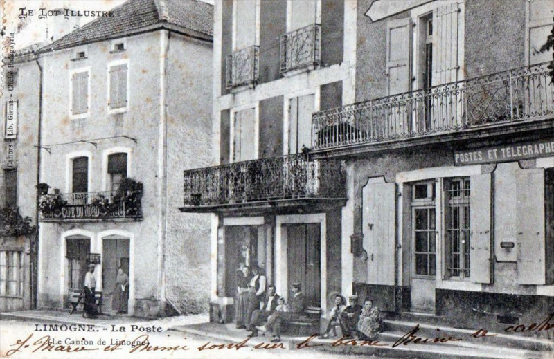 Carte postale ancienne Limogne La Poste (belle cpa animée