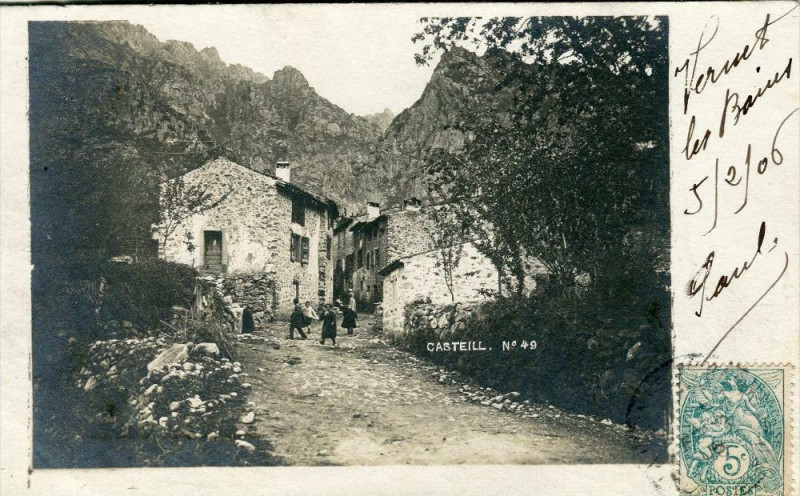 Carte postale ancienne Casteill (dos non divisé)  Rare Cpa Du 66 à Casteil
