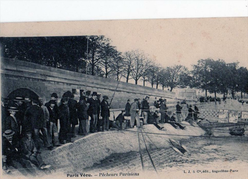 Carte postale ancienne Paris Vecu Pecheurs Parisiens à Paris