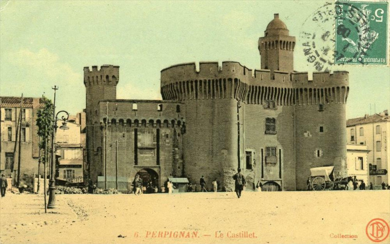 Carte postale ancienne Perpignan Le Castillet (cpa glacée à Perpignan