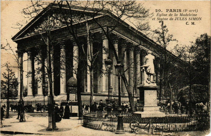 Carte postale ancienne Paris 8e - Eglise de la Madeleine à Paris 8e