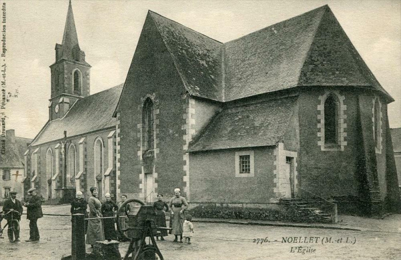 Carte postale ancienne Noellet L'Eglise (belle animation