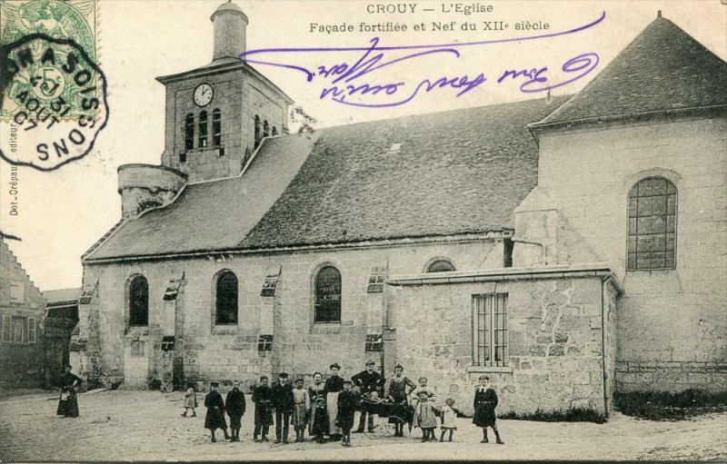 Carte postale ancienne Crouy L'Eglise (cpa animée) à Crouy