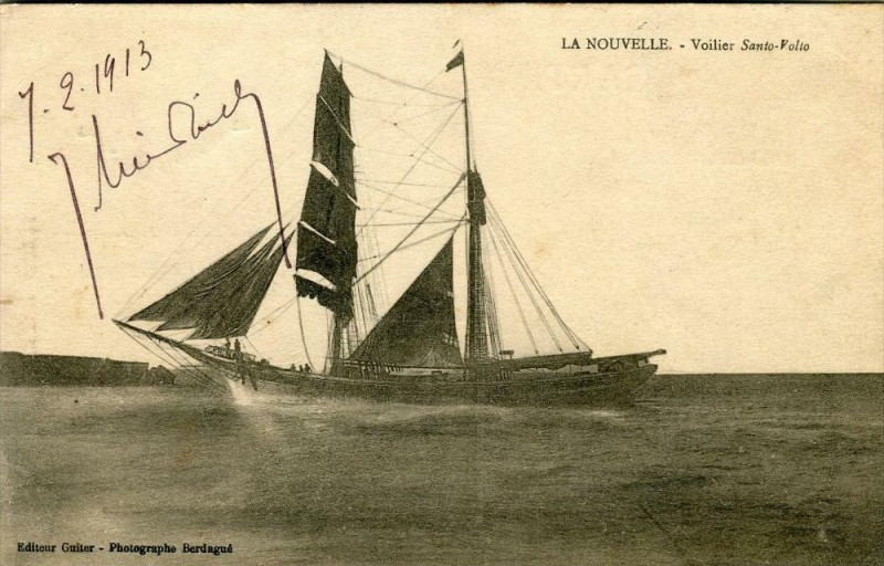 Carte postale ancienne La Nouvelle Voilier Santo Volto (pas courante Rare