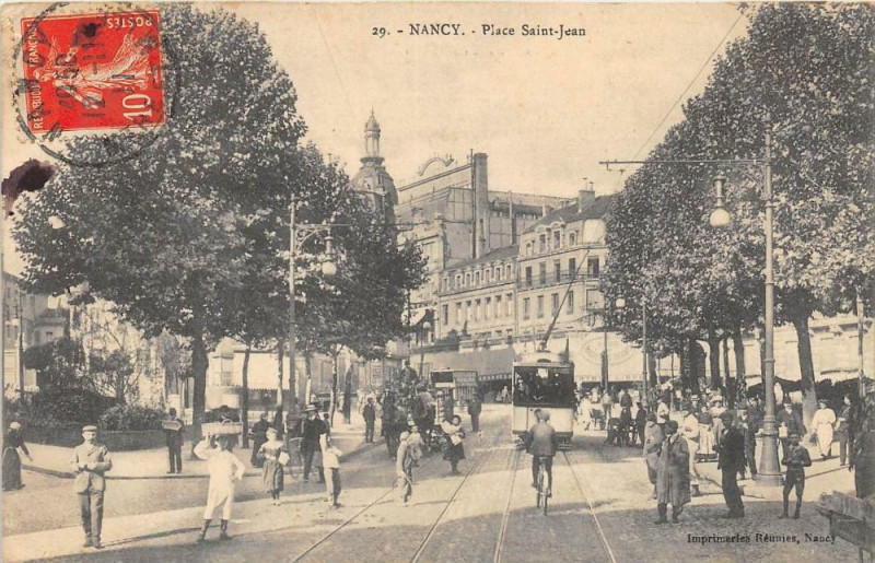 Carte postale ancienne Nancy Place Saint Jean (cpa animée) à Nancy