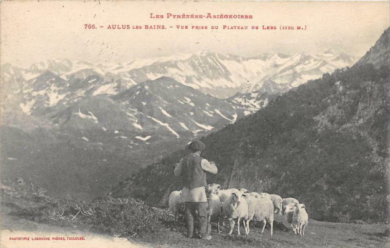 Carte postale ancienne Aulus Vue Prise Du Plateau De Lers