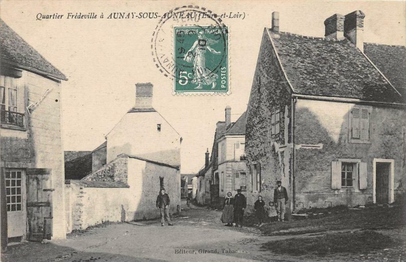 Carte postale ancienne Quartier Fredeville A Aunay Sous Auneau (animée à Aunay-sous-Auneau