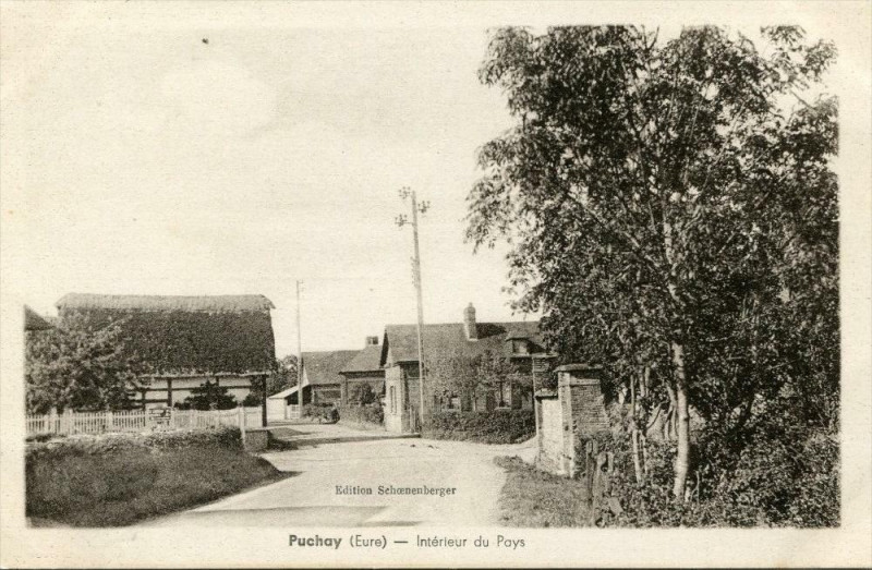 Carte postale ancienne Puchay Interieur Du Pays (pas courante à Puchay