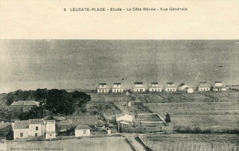 Carte postale ancienne Leucate Plage Etude La Cote Revee Vue Generale (pas très courante à Leucate