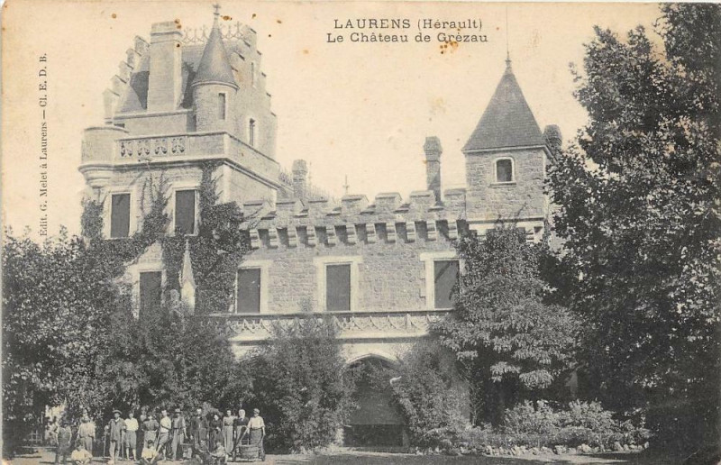 Carte postale ancienne Laurens Lechateau Grezeau (pas courante à Laurens