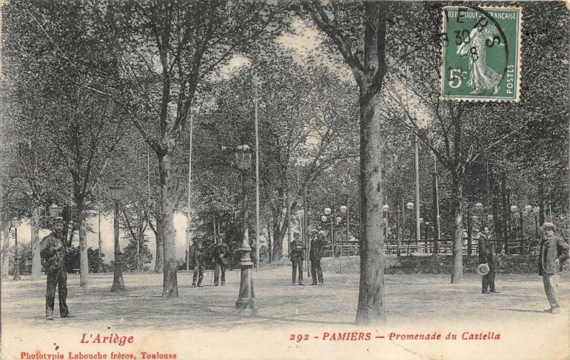 Carte postale ancienne Pamiers Promenade Du Castella à Pamiers