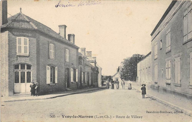 Carte postale ancienne Yvoy Le Marron Route De Villeny (cliché pas courant (Scan Recto Verso à Villeny