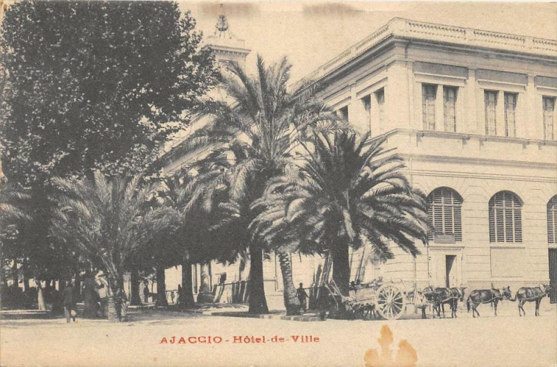 Carte postale ancienne 20 Corse Ajaccio Hotel De Ville (rare cliché pas courant à Ajaccio