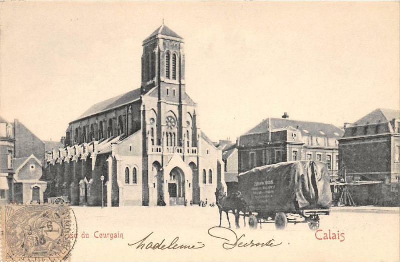 Carte postale ancienne Calais Courgain (dos non divisé) à Calais