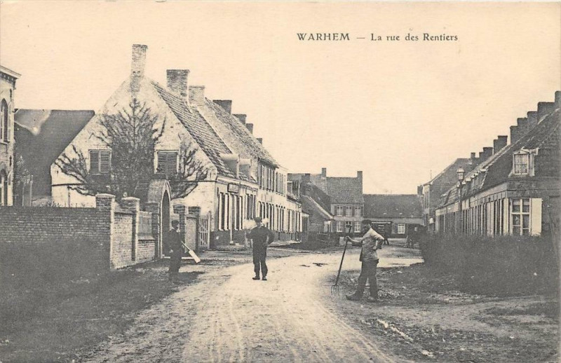 Carte postale ancienne Warhem La Rue Des Rentiers à Warhem