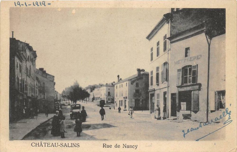 Carte postale ancienne Chateau Salins Rue De Nancy