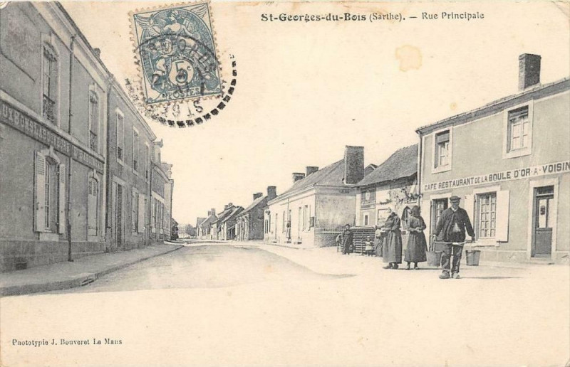 Carte postale ancienne Saint Georges Du Bois Rue Principale à Saint-Georges-du-Bois