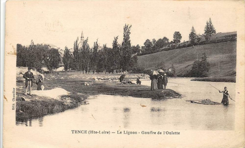 Carte postale ancienne Tence Le Lignon Gouffre De L'Oulette à Tence