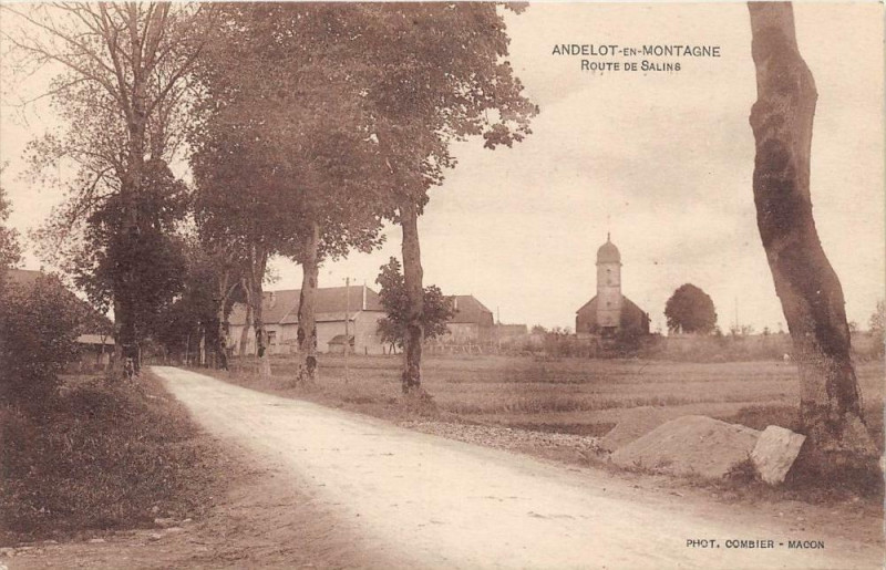 Carte postale ancienne Andelot En Montagne Route De Salins (cliché pas courant à Andelot-en-Montagne