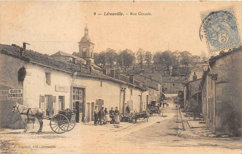 Carte postale ancienne Lerouville Rue Grande à Lérouville