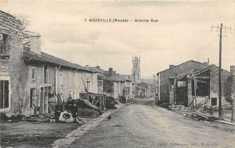 Carte postale ancienne Woinville Grande Rue