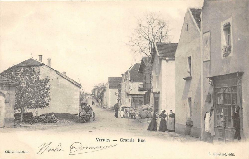 Carte postale ancienne Vitrey Grande Rue (dos non divisé)