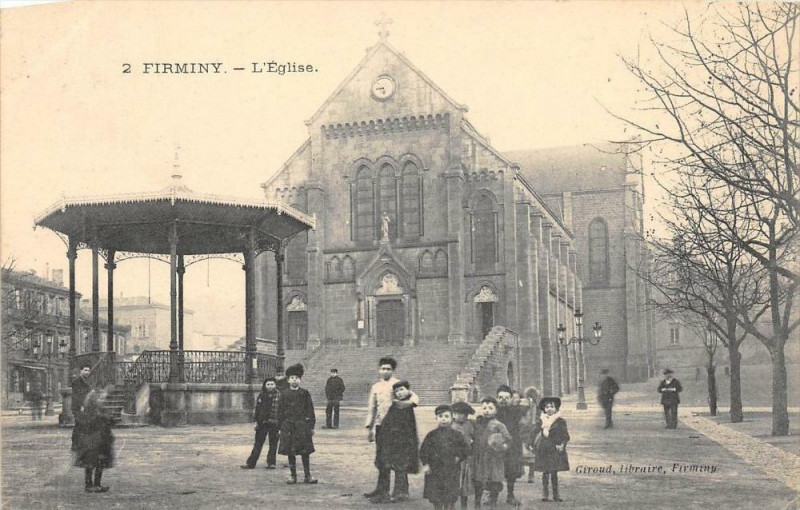 Carte postale ancienne Firminy L´EGLISE à Firminy