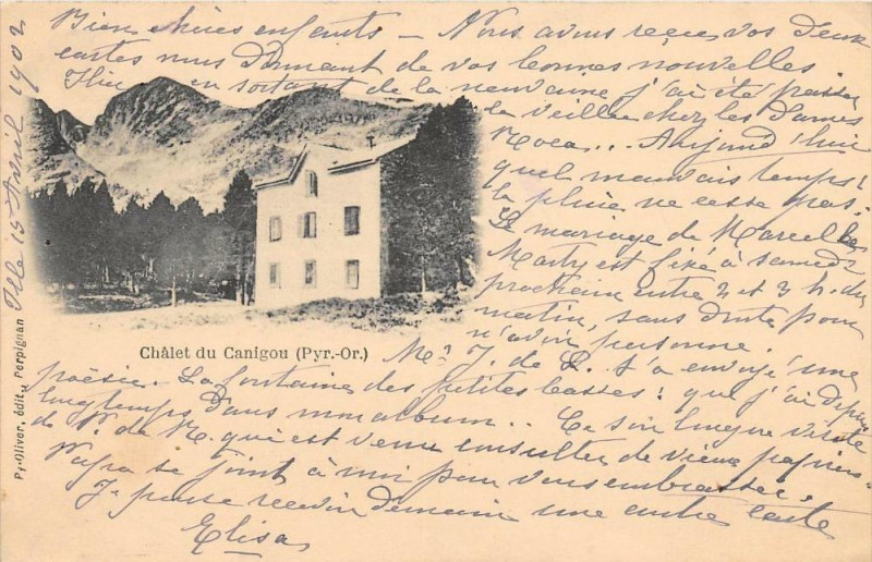 Carte postale ancienne Chalet Du Canigou (dos non divisé)