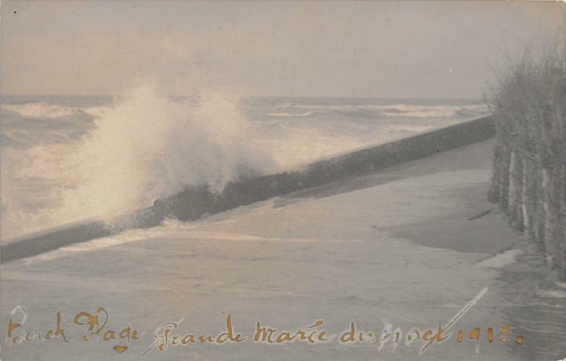 Carte postale ancienne Carte Photo Berck Plage Grande Maree Du 31 Septembre 1913 (cliché unique à Berck