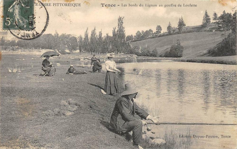 Carte postale ancienne Tence Les Bords Du Lignon Au Gouffre De Lolette à Tence