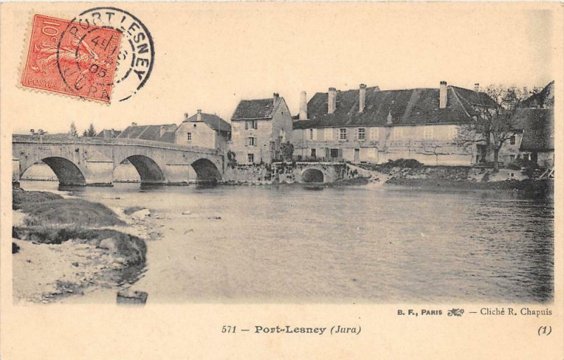 Carte postale ancienne Port Lesney Jura à Ney
