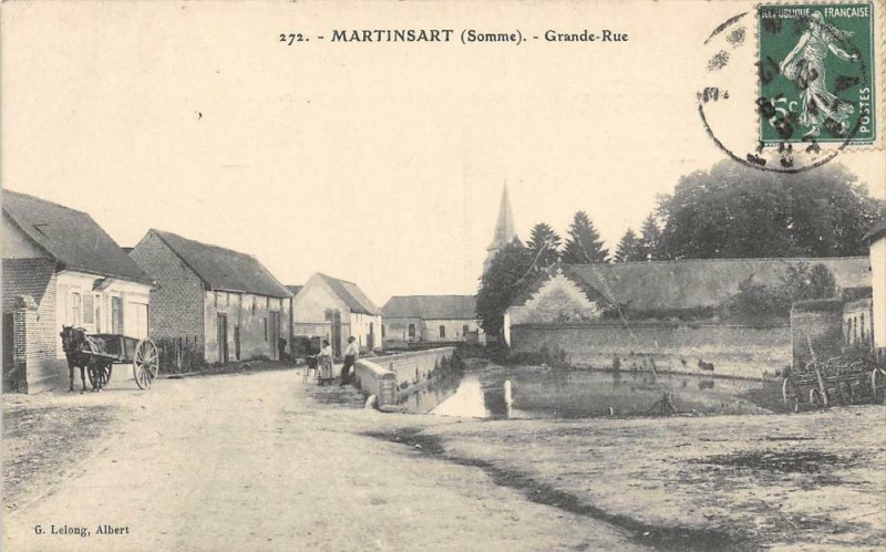 Carte postale ancienne Martinsart Grande Rue à Rue