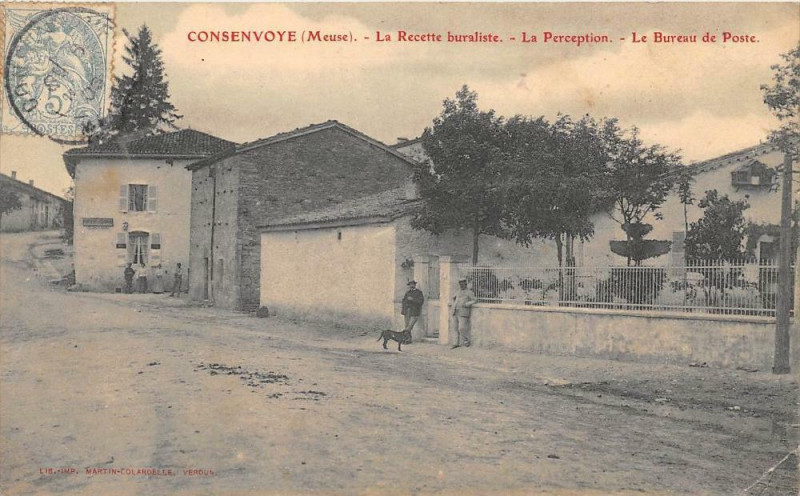 Carte postale ancienne Consenvoye La Recette Buraliste La Perception Le Bureau De Poste à Consenvoye