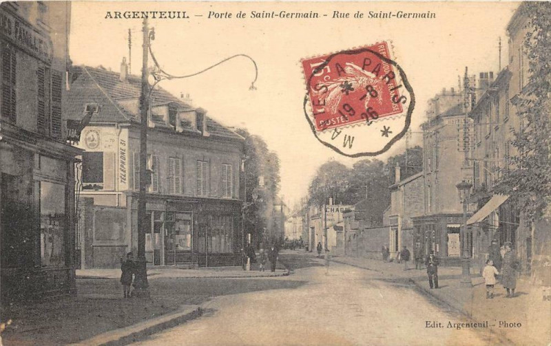 Carte postale ancienne Argenteuil Porte De St Germain Rue De St Germain (cliché pas courant à Argenteuil