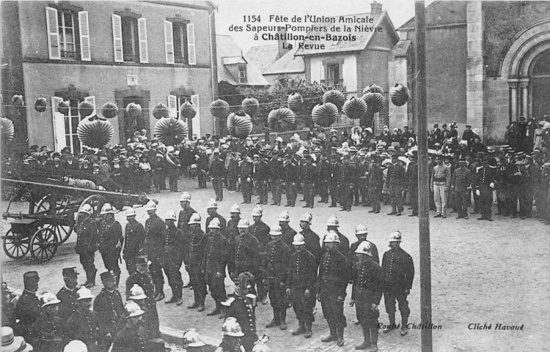 Carte postale ancienne Chatillon En Bazois Fete De L'Union Amicale Des Sapeurs Pompiers De La Ni