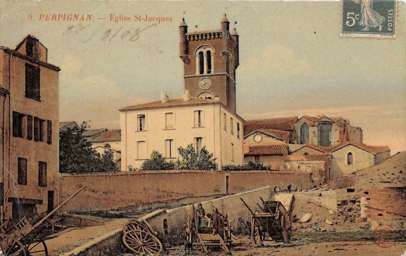 Carte postale ancienne Perpignan Eglise Saint Jacques à Perpignan