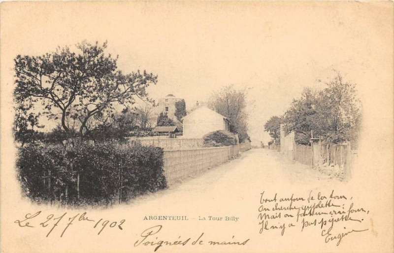 Carte postale ancienne Argenteuil La Tour Billy (dos non divisé) à Argenteuil