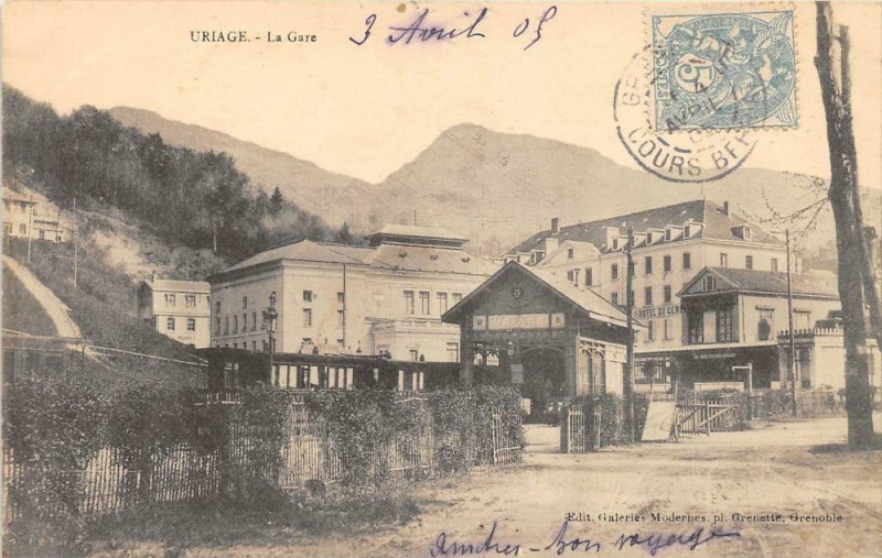 Carte postale ancienne Uriage La Gare (dos non divisé)