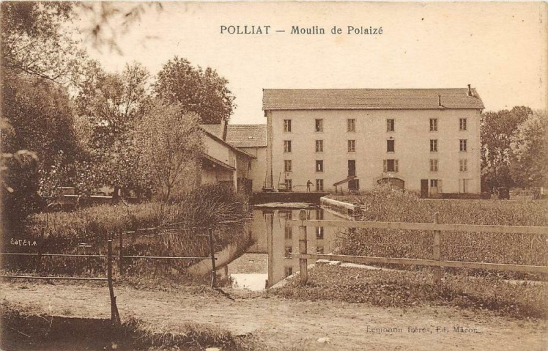 Carte postale ancienne Polliat Moulin De Polaize à Polliat