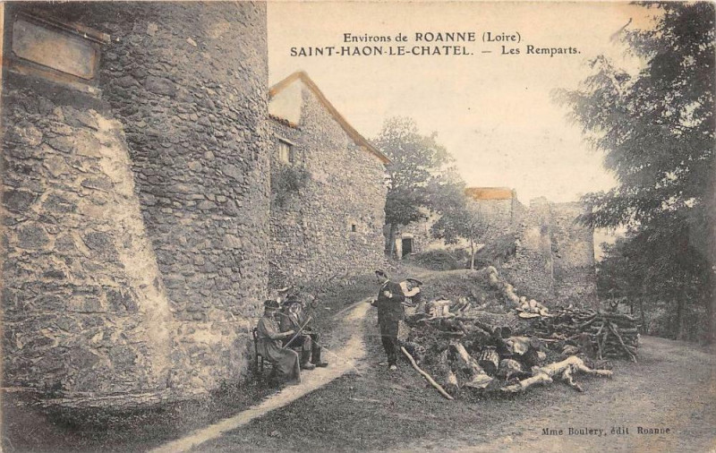 Carte postale ancienne Saint Haon Le Chatel Les Remparts (cliché colorisé