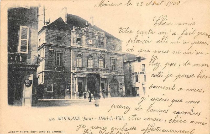 Carte postale ancienne Moirans Hotel De Ville (dos non divisé) à Rans